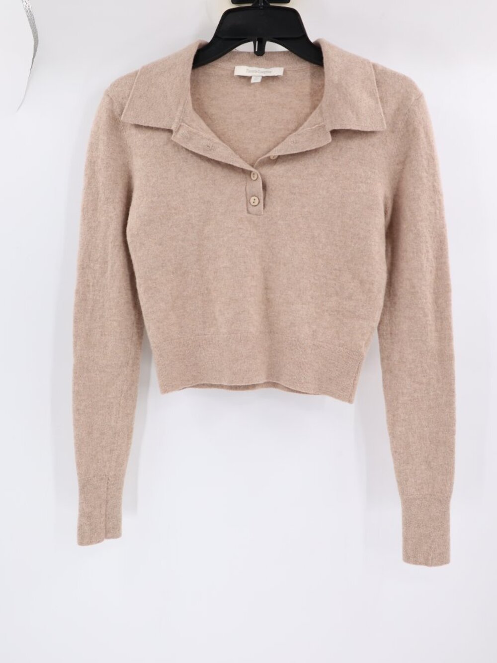 Favorite Daughter Sweater Women XS Merino Wool Cashmere Blend Crop Collared Knit
